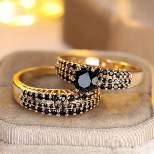 Black Stone Claw Ring Set