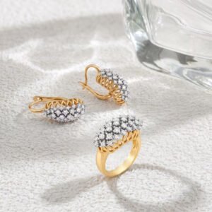 Sparkling  Zirconia Earrings and Ring Set