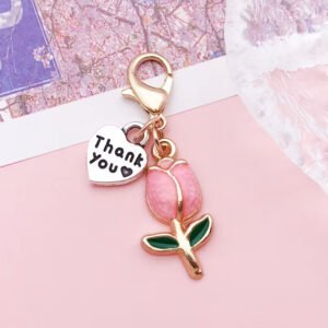 Colorful Enamel Tulip Keychain