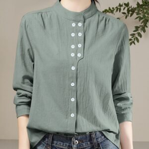 Women'S Spring/Autumn Long Sleeve Shirt, Breathable And Comfortable, Easy to Match for Daily And Office Scenes, a Versatile Choice for Women'S Casual Commuting
