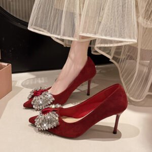 9 Sizes Available, Women's High Heels, Pointed Toe Stiletto Heels, Butterfly Buckle Decoration, Stylish and Elegant, a Gift for Women, Comfortable to Wear, Suitable for Dates, Women Shoes